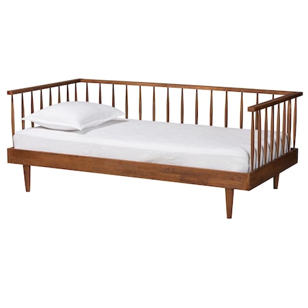 Baxton Studio Matilda Mid-Century Modern Ash Walnut Finished Wood Twin Size Daybed 236-12781-ZORO